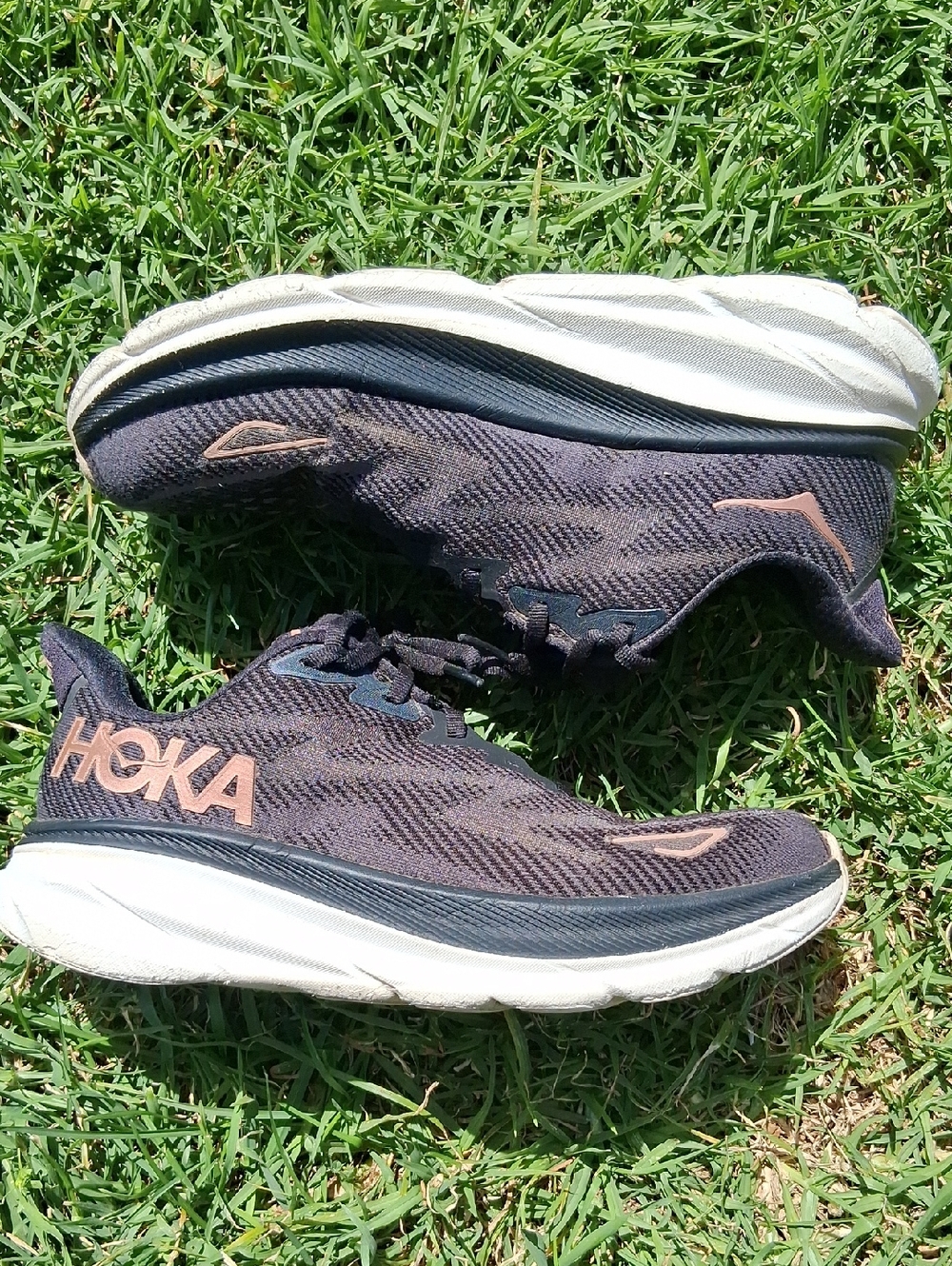 Hoka Men's Black Running Shoes with Copper Accents